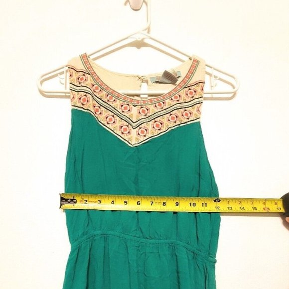 Flying Tomato Green Southwestern Print Dress Size M Embroidered Sleeveless - Picture 5 of 7